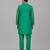 Parrot green printed chanderi kurta set