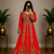 OrangeMoroccan Kaftan with Antique Gold Embroidery & Embellished Belt