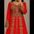 OrangeMoroccan Kaftan with Antique Gold Embroidery & Embellished Belt