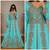 sky blue Moroccan Kaftan with Antique Gold Embroidery & Embellished Belt