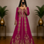 Rani pink Moroccan Kaftan with Antique Gold Embroidery & Embellished Belt