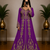 Purple Moroccan Kaftan with Antique Gold Embroidery & Embellished Belt