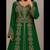 Green Moroccan Kaftan with Antique Gold Embroidery & Embellished Belt