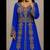 Royal Blue Moroccan Kaftan with Antique Gold Embroidery & Embellished Belt