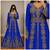 Royal Blue Moroccan Kaftan with Antique Gold Embroidery & Embellished Belt