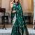 Dark green silk blend zari woven woven saree