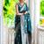 Teal silk blend zari woven woven saree