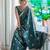 Teal silk blend zari woven woven saree