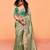 Light green chiffon sequins work embroidered saree