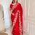 Red silk blend dori embroidery embroidered saree