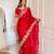 Red silk blend dori embroidery embroidered saree