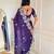 Dark purple silk blend dori embroidery embroidered saree