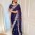 Dark purple silk blend dori embroidery embroidered saree