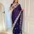 Dark purple silk blend dori embroidery embroidered saree