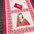 White linen block print printed saree