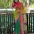 multicolor linen abstract printed saree
