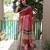 multicolor linen abstract printed saree