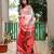 white linen abstract printed saree