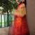 multicolor linen abstract printed saree