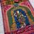Multicolor silk blend mirror work printed saree