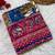 Multicolor silk blend mirror work printed saree