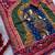 Multicolor silk blend mirror work printed saree