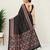 Black crepe mirror work printed saree