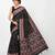 Black crepe mirror work printed saree