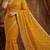 Mustard silk blend sequins work embroidered saree