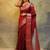 Blood red silk blend zari woven woven saree