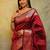 Blood red silk blend zari woven woven saree