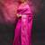 Rani pink silk blend zari woven woven saree