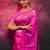 Rani pink silk blend zari woven woven saree