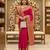 Rani pink silk blend zari woven woven saree