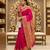 Rani pink silk blend zari woven woven saree