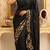 Black georgette sequins work embroidered saree