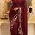 Maroon georgette sequins work embroidered saree