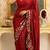 Red georgette sequins work embroidered saree