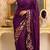 Wine georgette sequins work embroidered saree