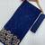 Navy blue georgette sequins work embroidered saree