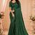 Dark green georgette sequins work embroidered saree
