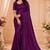 Wine georgette sequins work embroidered saree