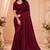 Maroon georgette sequins work embroidered saree