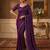 Wine georgette sequins work embroidered saree