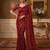 Red georgette sequins work embroidered saree