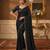 Black georgette sequins work embroidered saree