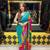 Multicolor georgette mirror work printed saree