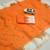 Orange linen floral print printed saree