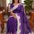 Purple linen floral print printed saree