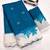 Teal linen floral print printed saree